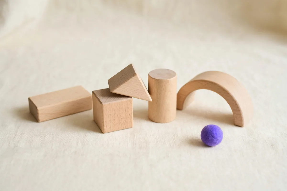 Wooden toy blocks without letters