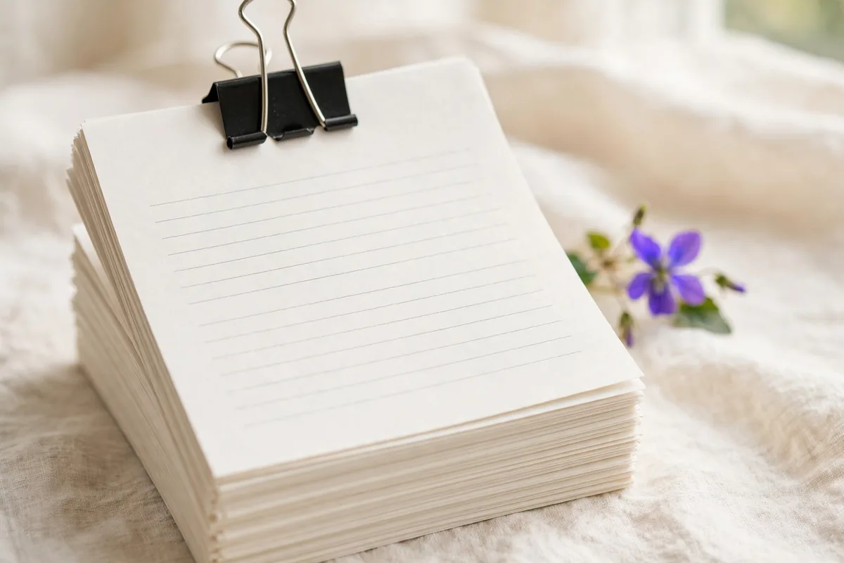 A stack of printed lists